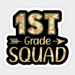 1st Grade Squad Teacher & Student Camo Back To School Sticker